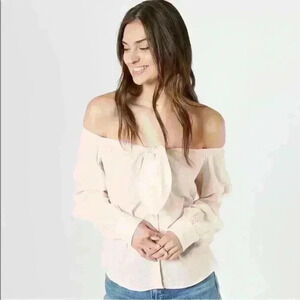 Free People Hello The Beautiful Off Shoulder Tie Top, M